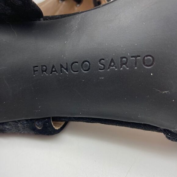 Franco Sarto Amoretta Dark Coal Wool Ankle Tie Heels Size 10M - Picture 9 of 12